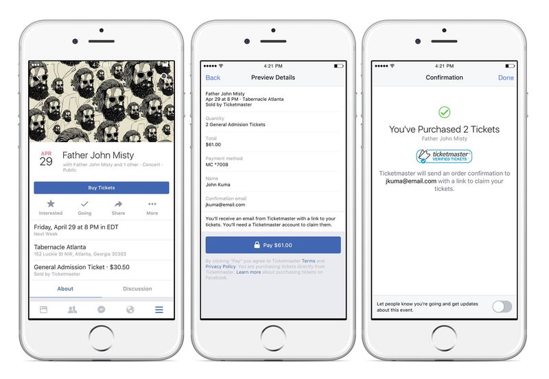 Facebook Ticketmaster