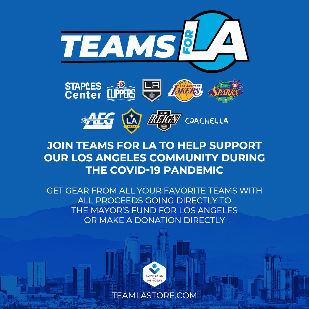 LOCAL SPORTS FRANCHISES COME TOGETHER TO CREATE 'TEAMS FOR LA' TO BENEFIT  THE MAYOR'S FUND FOR LOS ANGELES