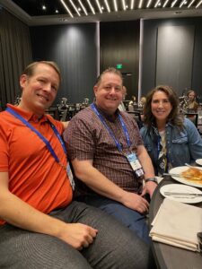 All from the Tacoma (Wash.) Dome are Adam Cook, CVE, IAVM first vice chair; Jeff Bowen and Lynn Carlotto.