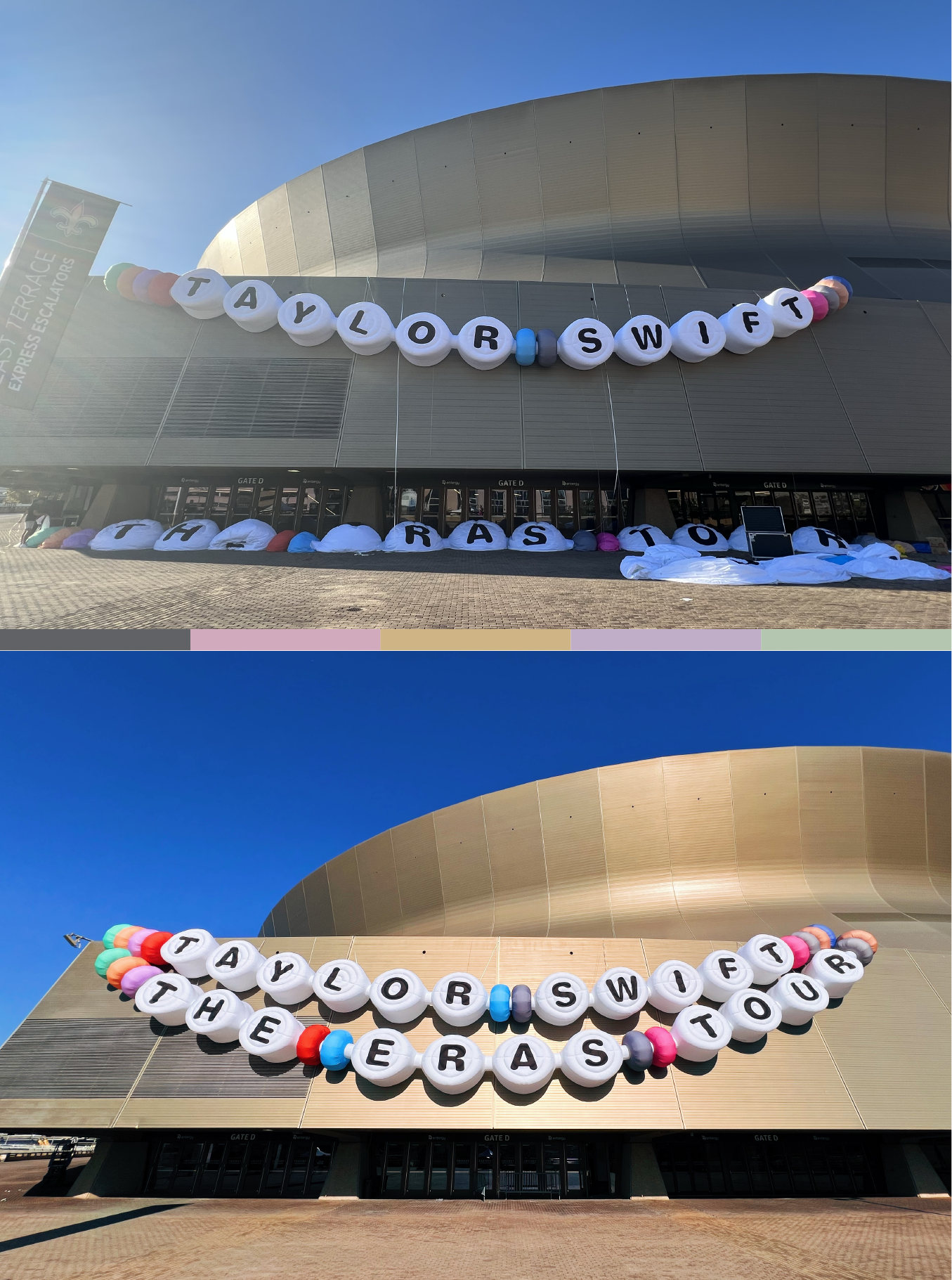 The friendship bracelet installation at Caesars Superdome