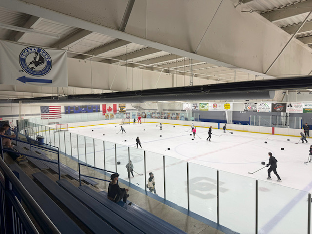 Hockey players on ice rink