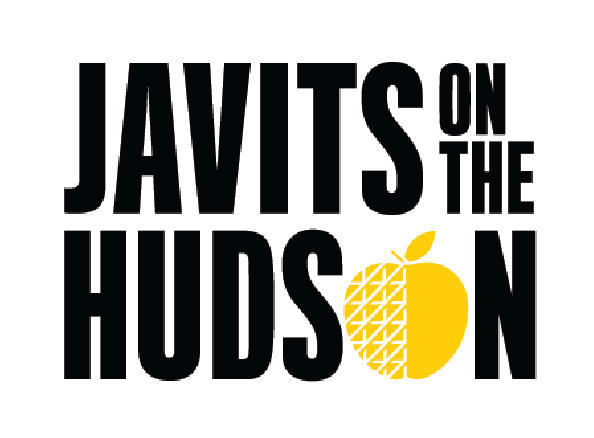 "Javits on the Hudson" logo with Golden Apple as "O" in "Hudson"